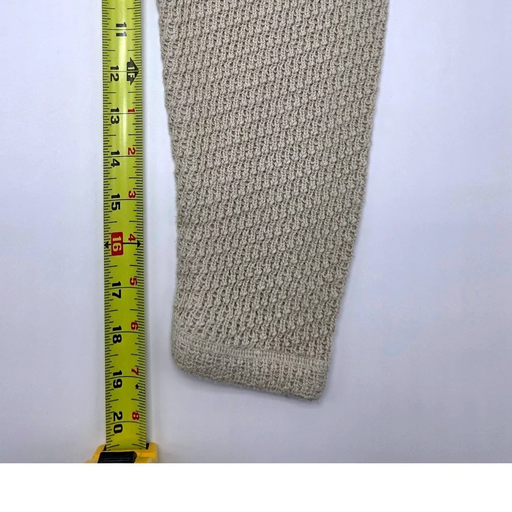 Carbon 2‎ Cobalt Mens XL Oatmeal Beige Textured Cotton Henley Sweater Raglan